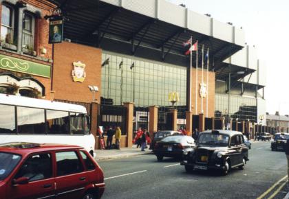 Stadion an der Anfield Road in Liverpool